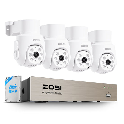C280 5MP 8CH PTZ Überwachungskamera Set mit Audio + 500GB HDD
