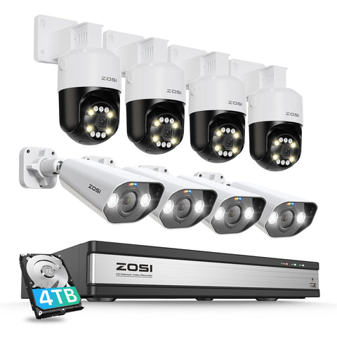 C296/C182 5MP 16CH 8-Cam PoE Überwachungskamera Set + 4TB HDD