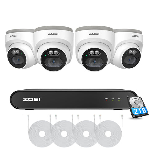 C220 4MP Überwachungskamera set + 5MP 8-Kanal PoE NVR + 2TB Festplatte