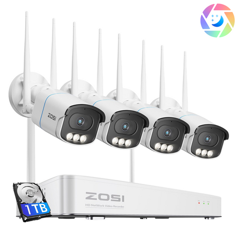 C186A 4K/5MP WLAN Überwachungskamera Set mit Nachtsicht + 1TB HDD