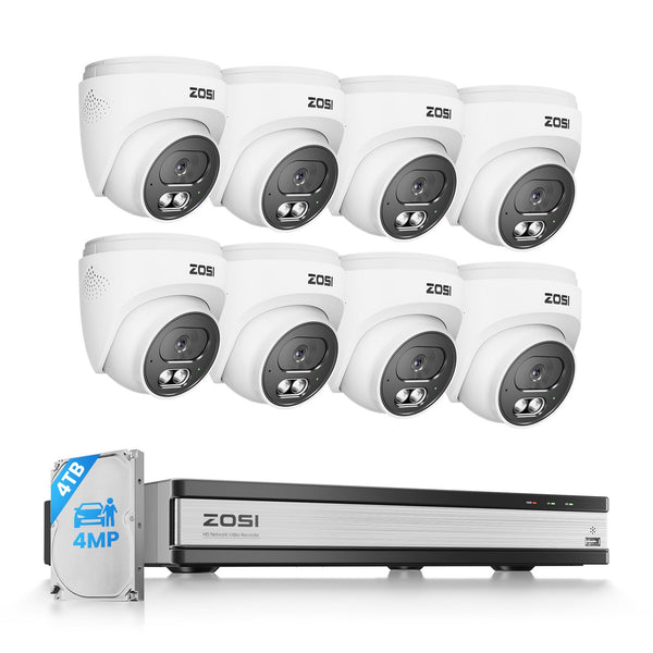C220 4MP PoE-Kameras + 4K 16CH PoE NVR + 4TB HDD (Ethernet-Kabel nicht im Lieferumfang enthalten)