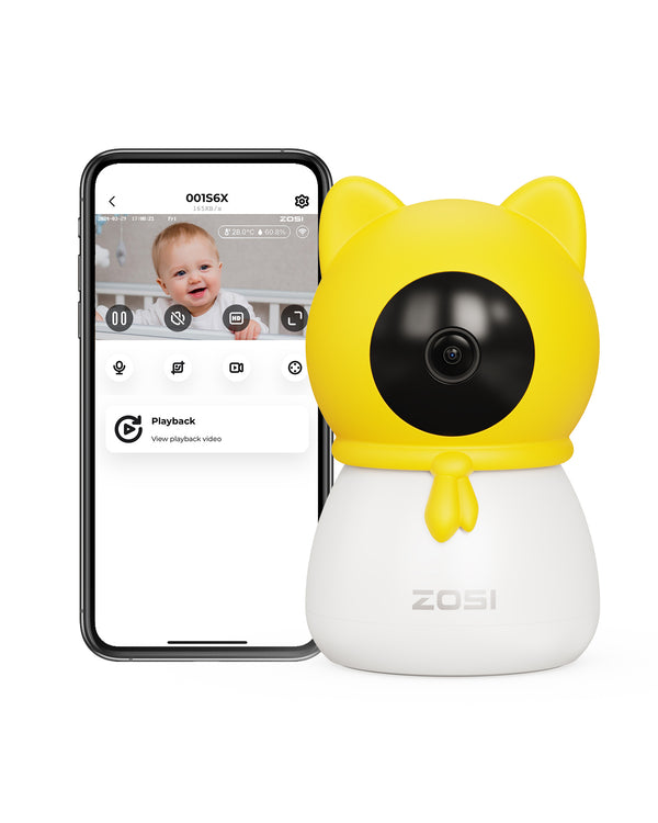 C516 4MP PTZ 2.4GHz/5GHz Baby-Sicherheitskamera + AI Human/Sound/Motion Detect