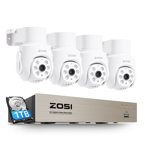 C280 2MP 8CH Schwenk-Neige-Sicherheitskamerasystem + Einweg-Audio + 1TB HDD