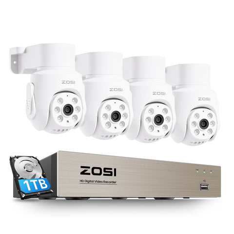 C280 2MP 8CH Schwenk-Neige-Sicherheitskamerasystem + Einweg-Audio + 1TB HDD