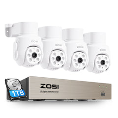 C280 2MP 8CH Schwenk-Neige-Sicherheitskamerasystem + Einweg-Audio + 1TB HDD
