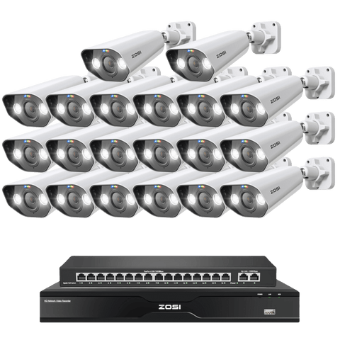 4K 32-Kanal-Sicherheitssystem mit C182 5MP PoE IP Kameras