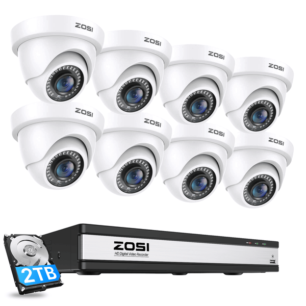 C419 2MP Überwachungskamera Set + 16 Kanal DVR mit 2TB HDD