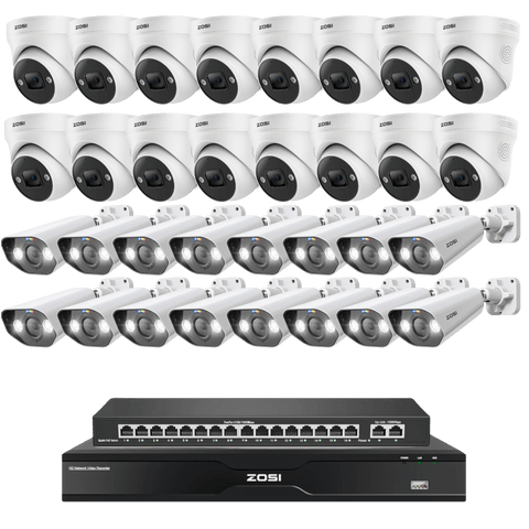 4K 32-Kanal-Sicherheitssystem mit C225&C182 5MP PoE IP Kameras