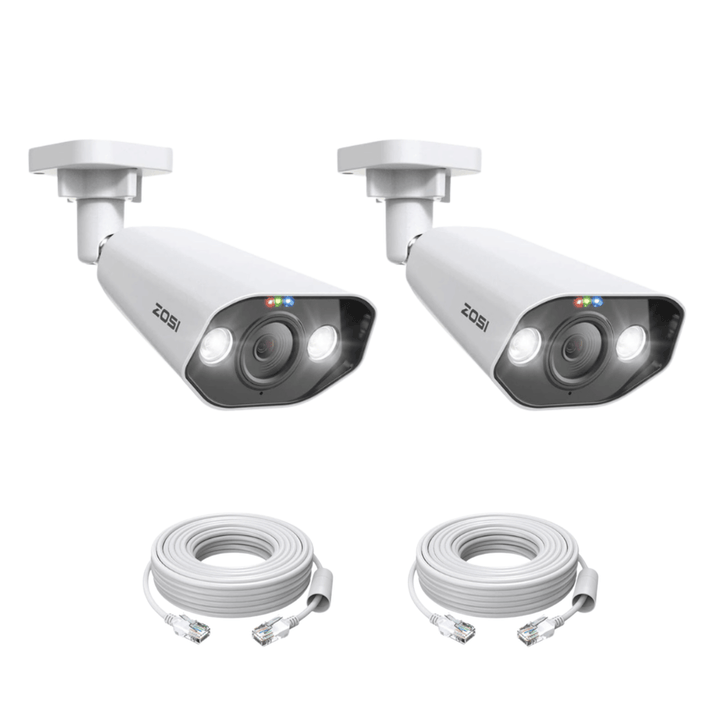 Camera 18m Example C182 2 Stück/4 Stück 4K PoE IP-Kameras mit 60ft/18m Ethernet-Kabeln ...