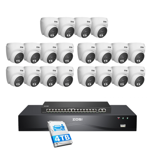 C220 4K 32-Kanal-Sicherheitssystem + 2-Bay PoE NVR + 4 TB Festplatte (ohne Ethernet-Kabel)