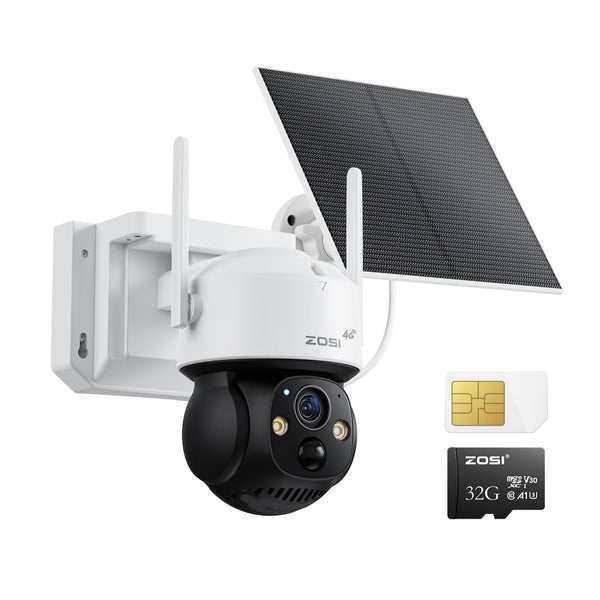 C291 4G LTE 360° View Akku Solar PT Kamera + SIM-Karte und 32GB SD-Karte