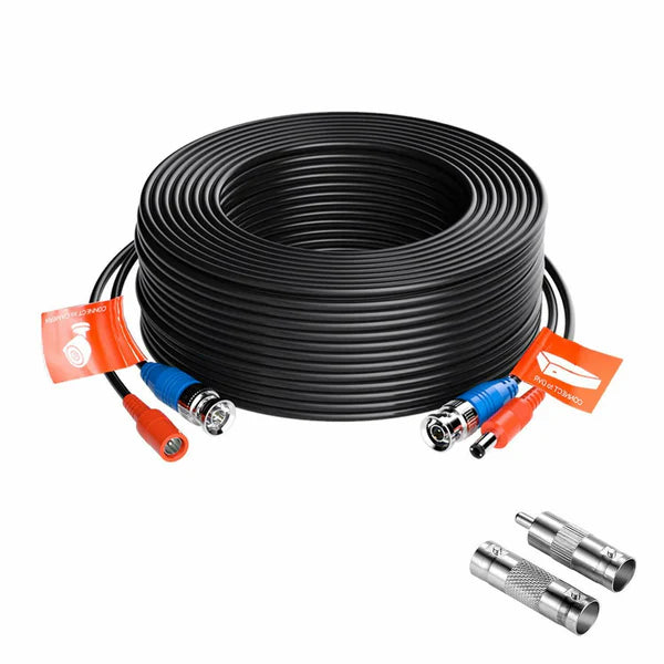 30M 100ft All-in-One Video Power Kabel, BNC Verlängerungskabel für analoge Sicherheitskameras