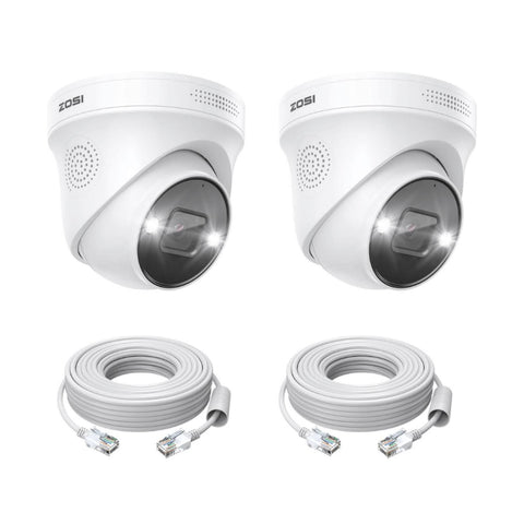 C225 2 Stück/4 Stück 4K PoE IP-Kameras mit 60ft/18m Ethernet-Kabeln