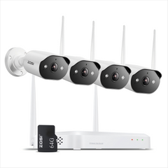 C302 3MP 8-Kanal WLAN Überwachungskamera Set + 64GB/2TB Lokaler Speicher