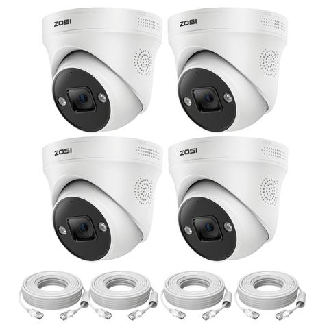C225 4 Stück 4K PoE IP-Kameras mit 60ft/18m Ethernet-Kabeln