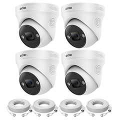 C225 4 Stück 4K PoE IP-Kameras mit 60ft/18m Ethernet-Kabeln