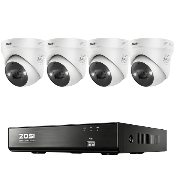 [2TB Festplatte] C225 4K Überwachungskamera Set + 8-Kanal PoE NVR (Enthält 4× 18 m Ethernet-Kabel)
