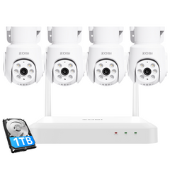 C280 WiFi-6 5MP Pan Tilt Überwachungskamera Set + 1TB HDD