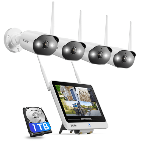 C302 3MP 8-Kanal WLAN Überwachungskamera Set + 12'' LCD Monitor