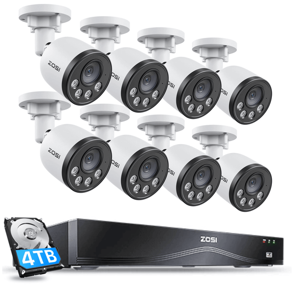 C180 4K Überwachungskamera Set + 16-Kanal PoE NVR mit 4TB Festplatte