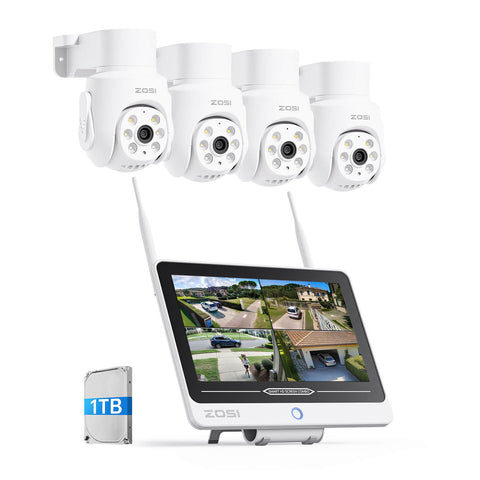 C280 5MP 8-Kanal PTZ WLAN Überwachungskamera Set + 12'' LCD Monitor