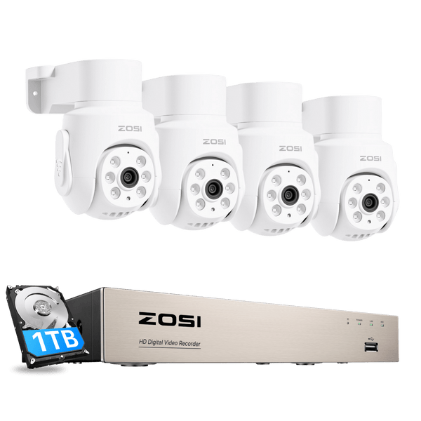 C280 2MP 8CH PTZ Überwachungskamera Set mit Audio + 1TB HDD