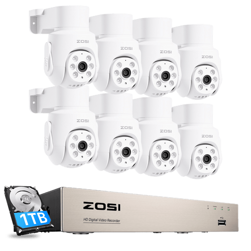 C280 2MP 8CH PTZ Überwachungskamera Set mit Audio