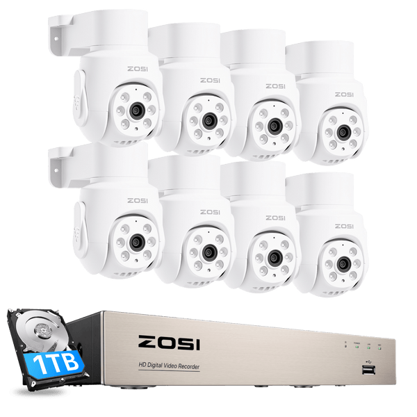 C280 2MP 8CH PTZ Überwachungskamera Set mit Audio