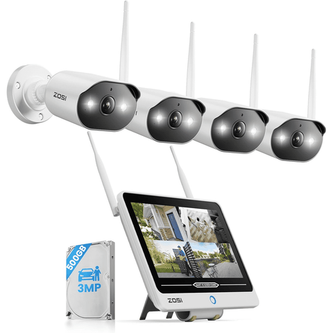 C302 3MP 8-Kanal WLAN Überwachungskamera Set + 12'' LCD Monitor