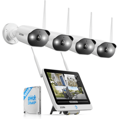 C302 3MP 8-Kanal WLAN Überwachungskamera Set + 12'' LCD Monitor