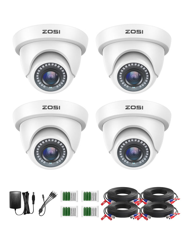 C419 4er Pack 2MP TVI/CVI/AHD/CVBS Bullet Analog Kamera,Weiß