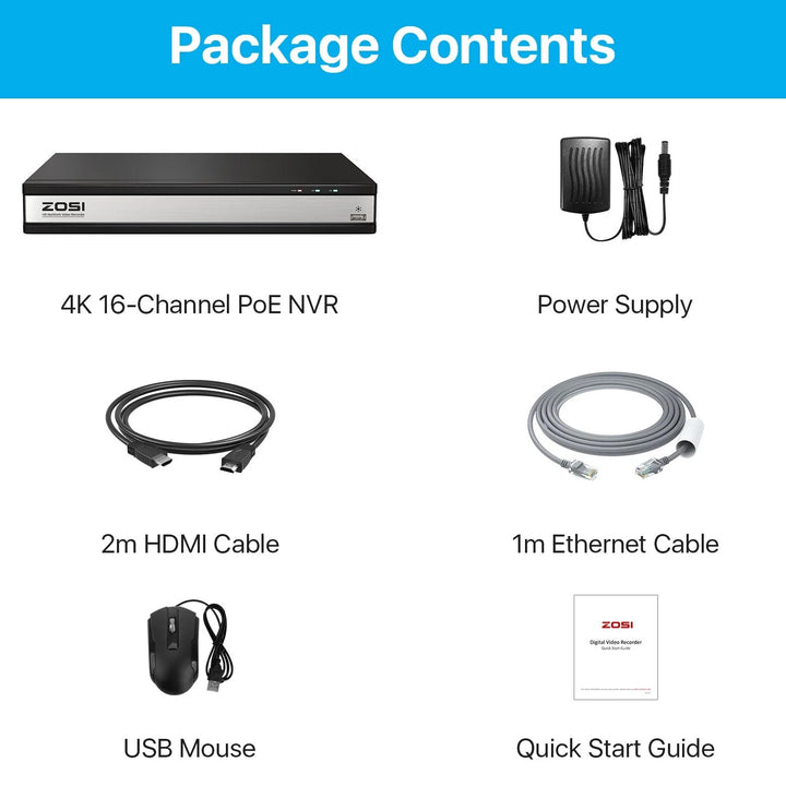 IP NVR 4-Kanal Recorder Ohne HDD Videoserver Mit HDMI VGA 4xPoE Maus